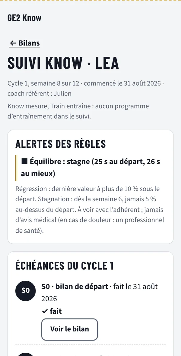 Suivi Know de Léa, semaine 8&nbsp;: alerte de stagnation