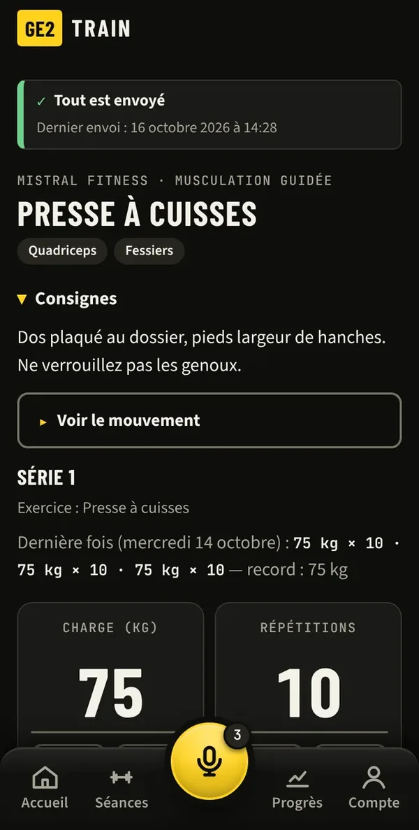 Fiche de la presse à cuisses&nbsp;: consignes, réglages et dernière série