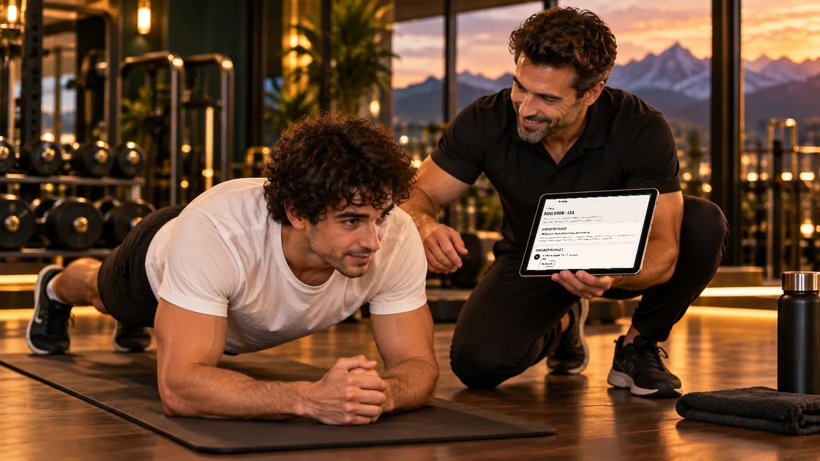 Hugo tient la planche, Julien suit le test sur sa tablette